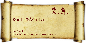 Kuri Mária névjegykártya